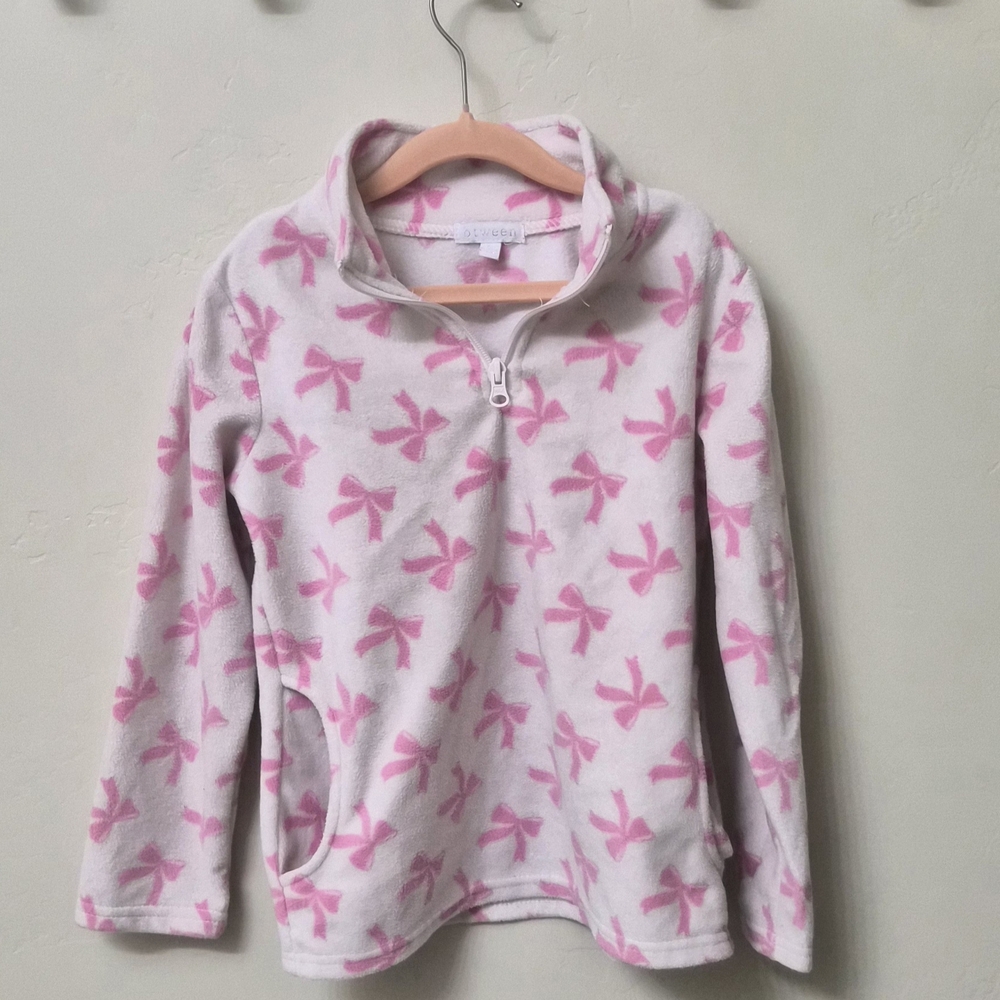 btween Pink Bow Fleece Sweatshirt